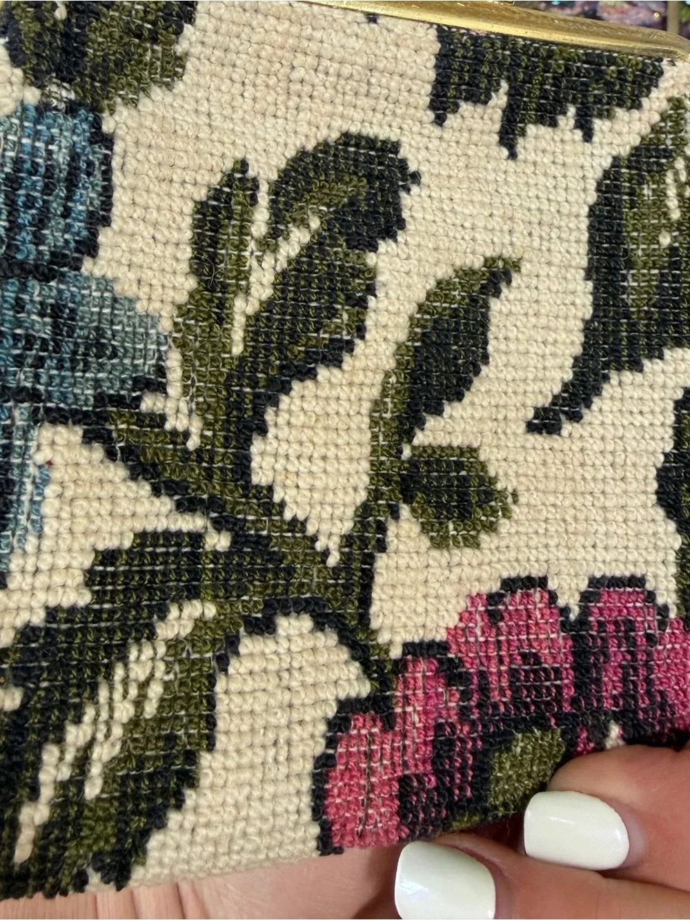 Vintage Floral Beaded Tapestry‎ Handbag and coin purse